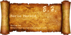 Berle Herold névjegykártya